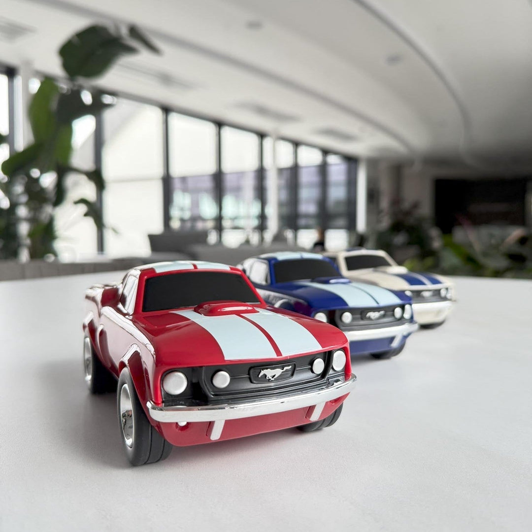Ford Mustang Racing Car Ivory White Toy Car