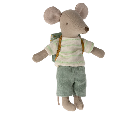 Maileg | Big Sibling Mouse in Mint Top & Backpack