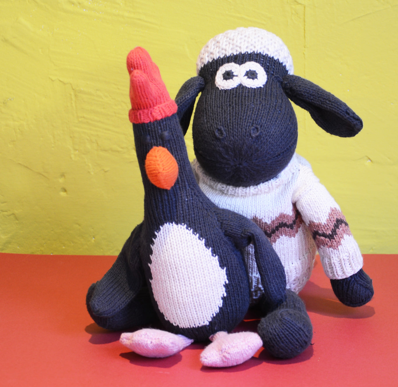 Organic Knitted Soft Toy Shaun The Sheep Moo Like a Monkey