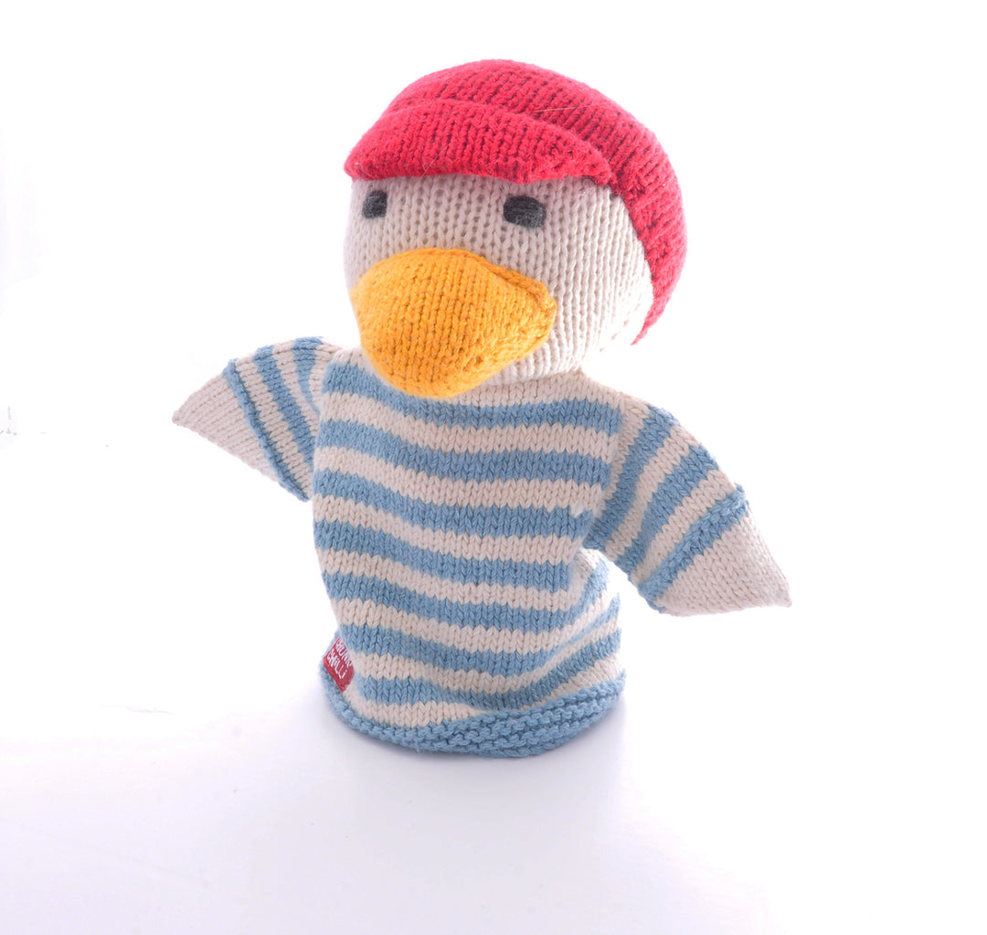 Organic Knitted Hand Puppet | Duck