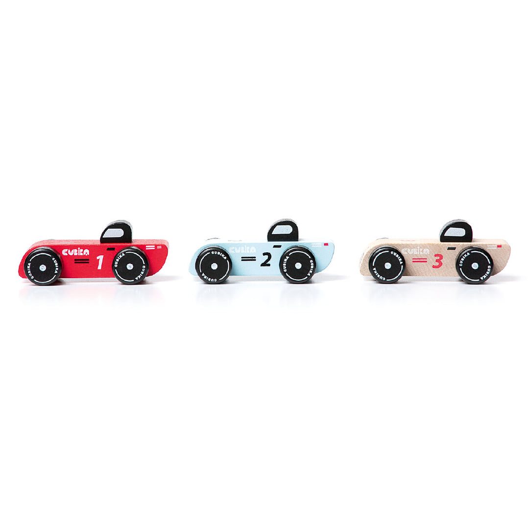 Set Of 3 Wooden Racing Cars