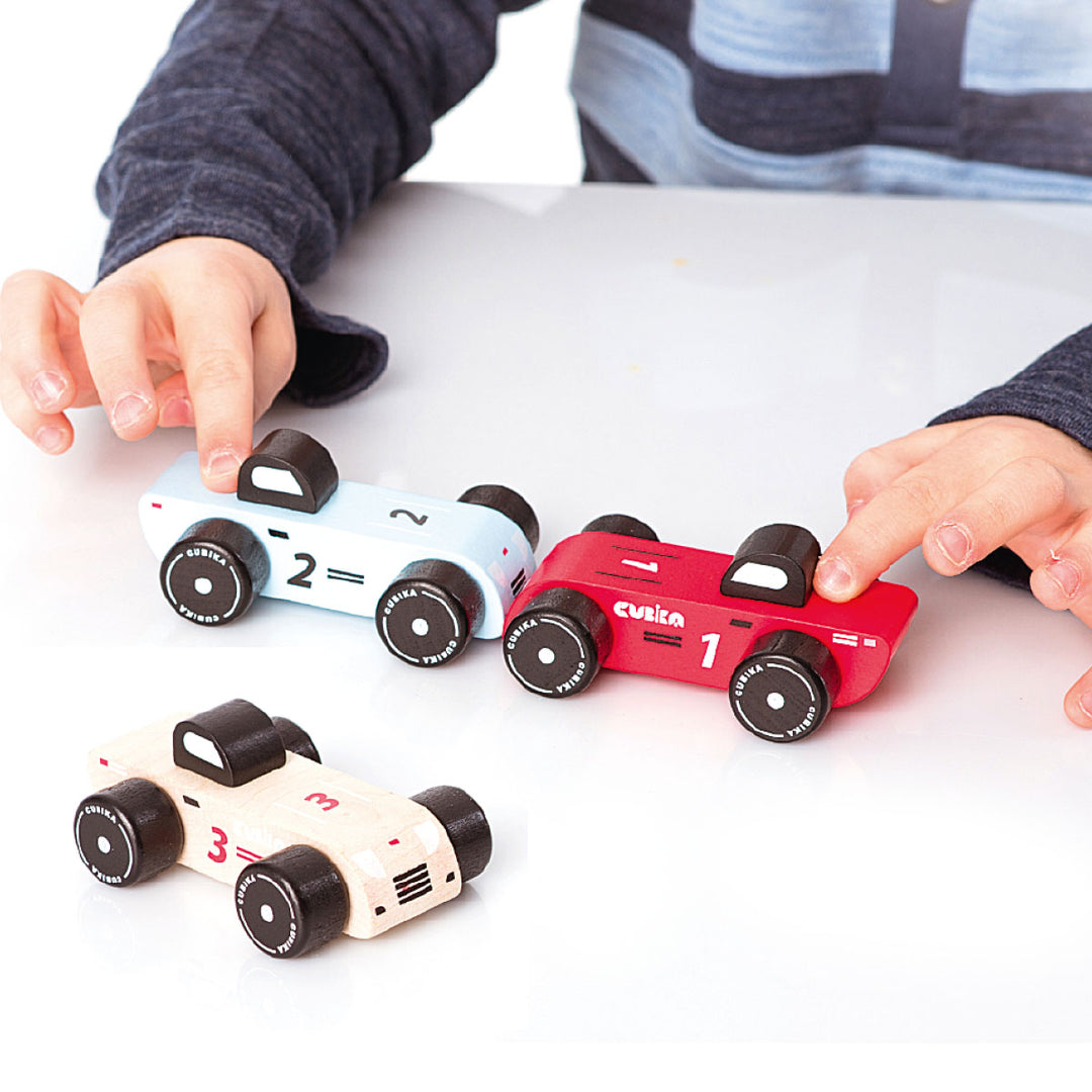 Set Of 3 Wooden Racing Cars