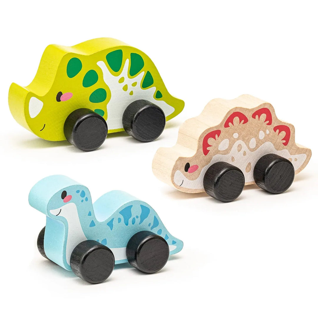 Joyful Wooden Dino Cars