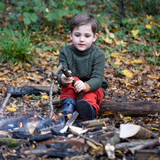 Little Green Radicals | From One To Another - Aran Snuggly Knitted Jumper - Fern