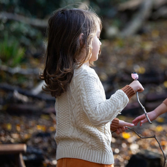 Little Green Radicals | From One To Another - Aran Snuggly Knitted Jumper - Cream