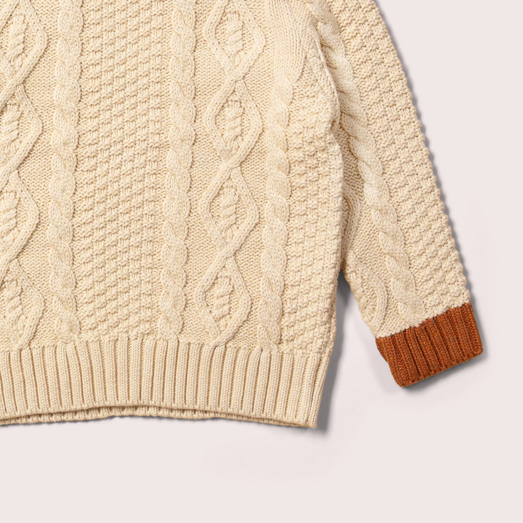 Little Green Radicals | From One To Another - Aran Snuggly Knitted Jumper - Cream