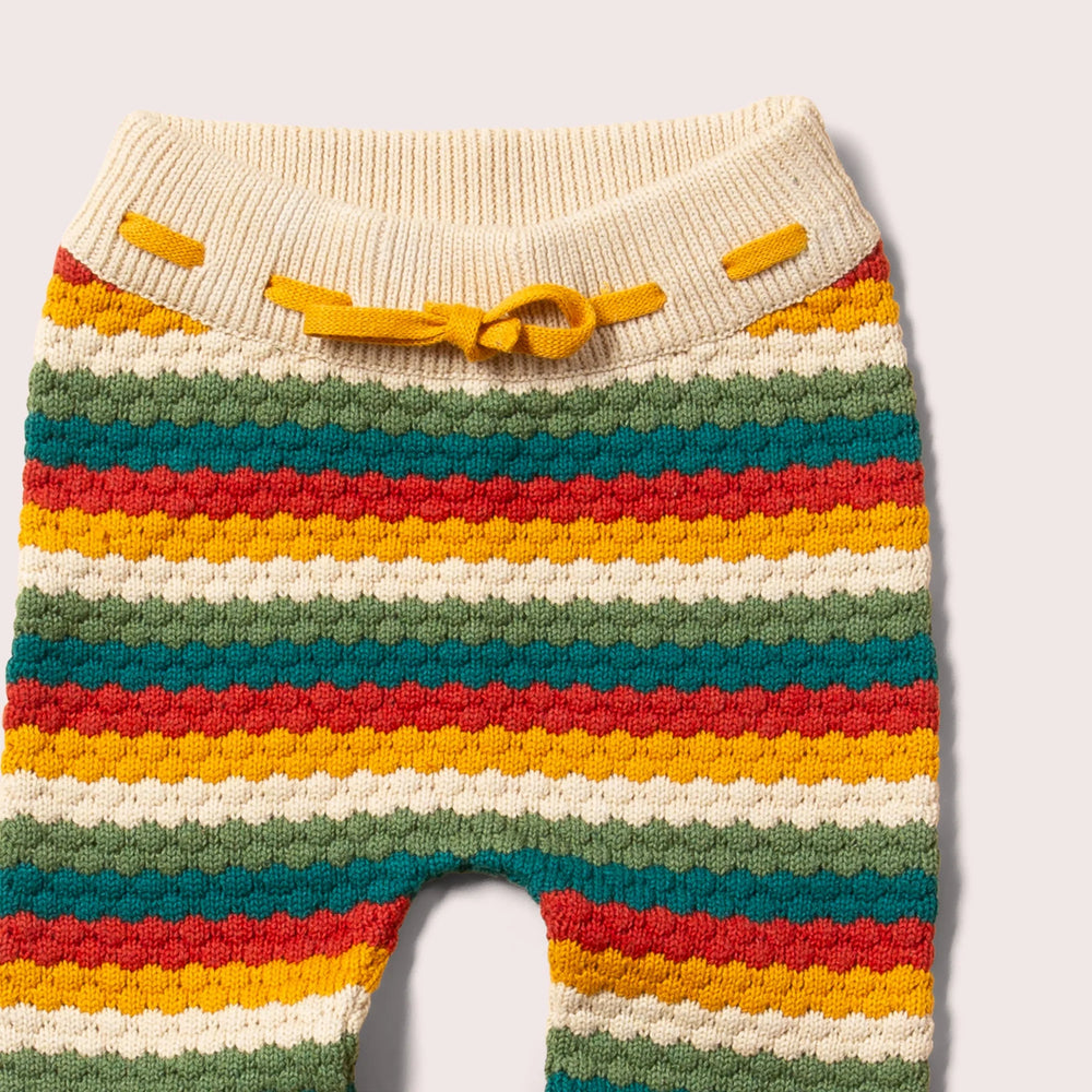 Little Green Radicals | Honeycomb Rainbow Knitted Joggers