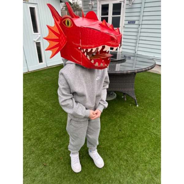 3D Craft Mask - Red Dragon