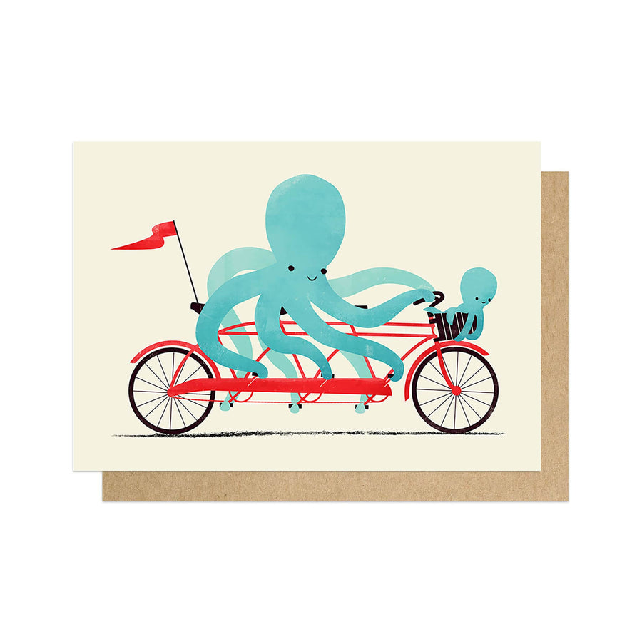 Greetings Card | Cycling Octopus - Moo Like a Monkey