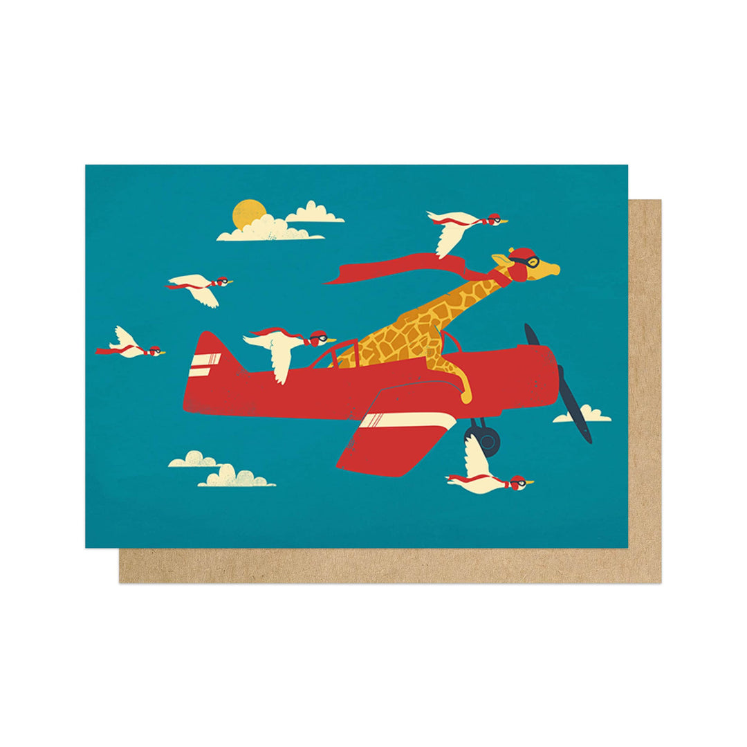 Greetings Card | Flying Giraffe