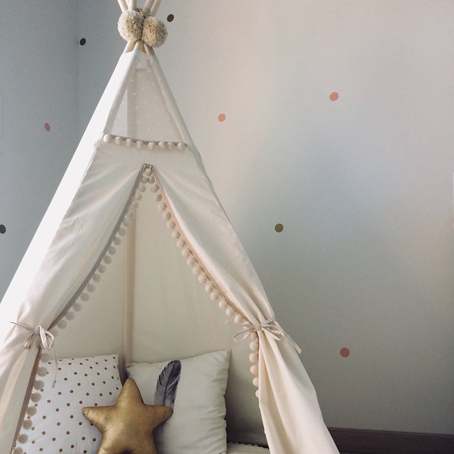 Teepee Play Tent With Pompoms