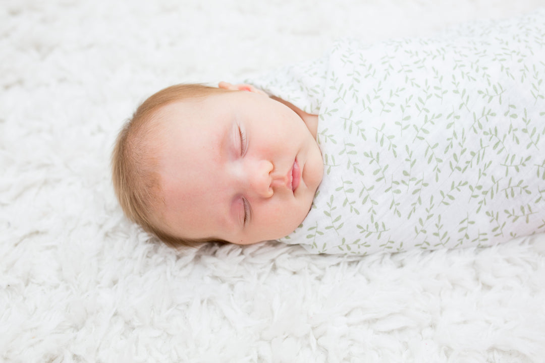 Lulujo - 2 Pack Cotton Swaddles - Daisy / Greenery (100cm x100cm)
