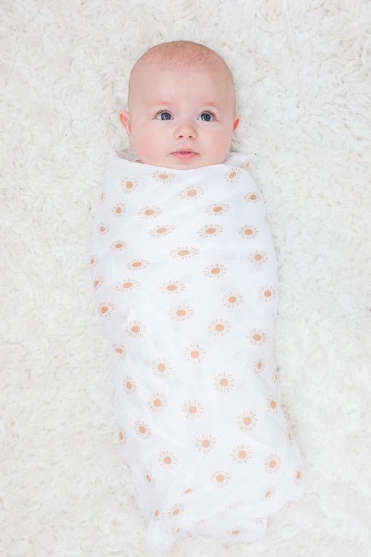 2 Pack Cotton Swaddles - Rainbows / Suns
