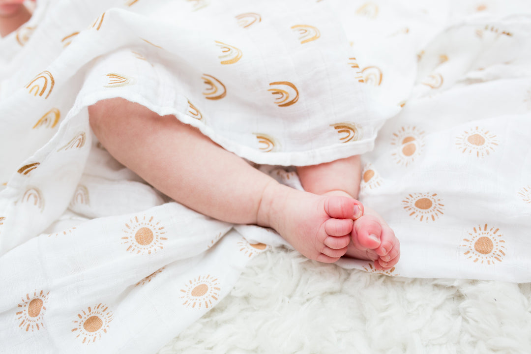2 Pack Cotton Swaddles - Rainbows / Suns