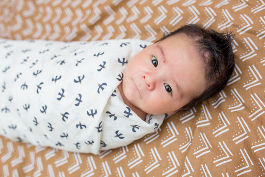 2 Pack Cotton Swaddles - Blackbird / Mudcloth