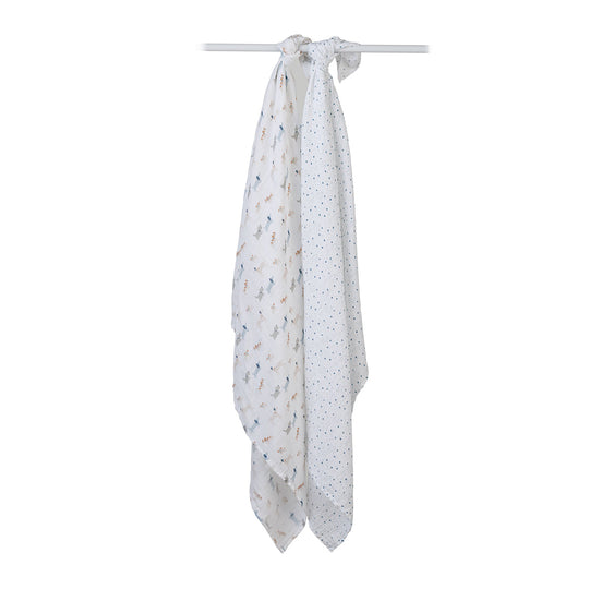 2 Pack Cotton Swaddles - Puppy Dogs / Stars