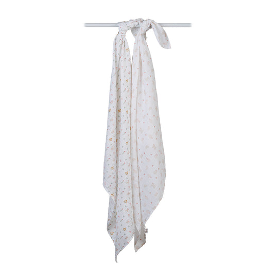 2 Pack Cotton Swaddles - Kitty Cat / Flower Field