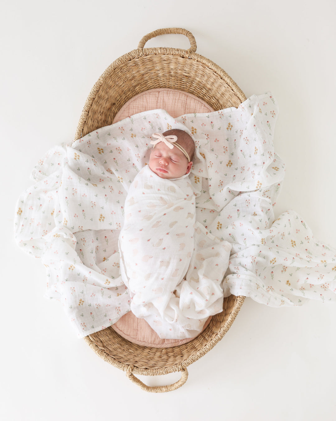 2 Pack Cotton Swaddles - Kitty Cat / Flower Field