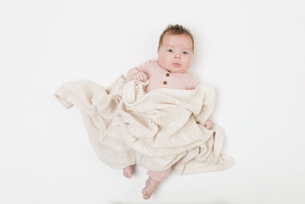 Cellular Baby Blanket - Oatmeal