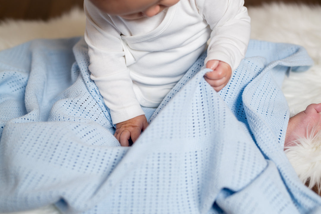 Cellular Baby Blanket - Blue