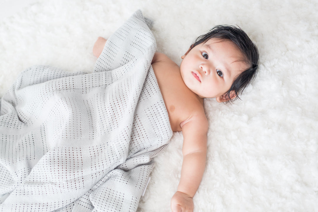 Cellular Baby Blanket - Grey