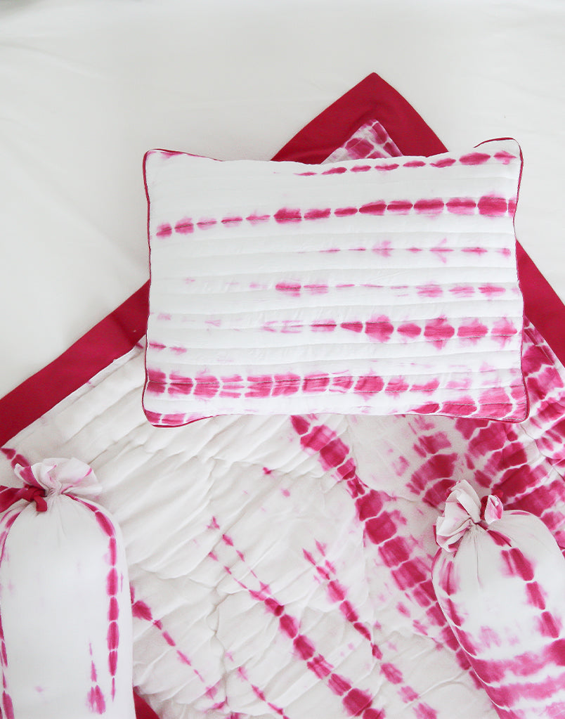 Block Printed Cotton Baby Quilt - Kyoto Pink