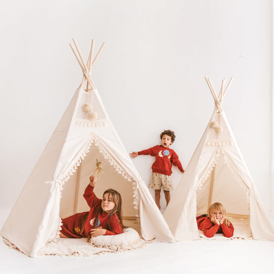 Extra Large Indoor Boho Teepee Tent With Tassels