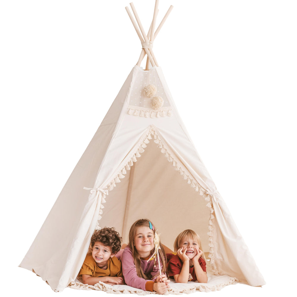 Extra Large Indoor Boho Teepee Tent With Tassels