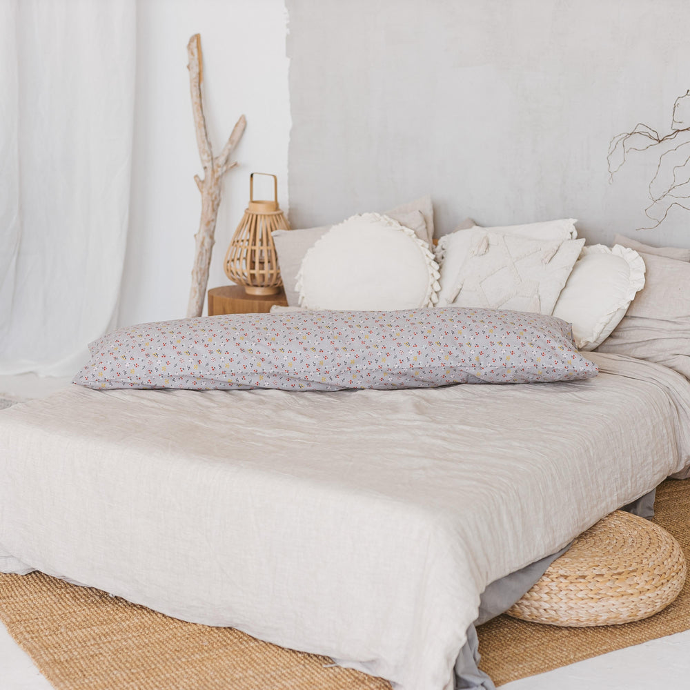 Image of pregnancy pillow lying on a bed