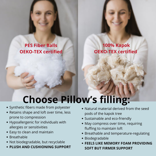 U-Shaped Maternity Pillow with Natural Sateen Cotton Cover in Shell Pink