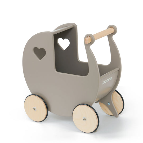 Moover Wooden Dolls Pram - Grey