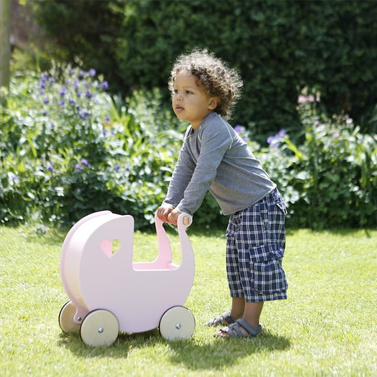 Moover Wooden Dolls Pram - Pink