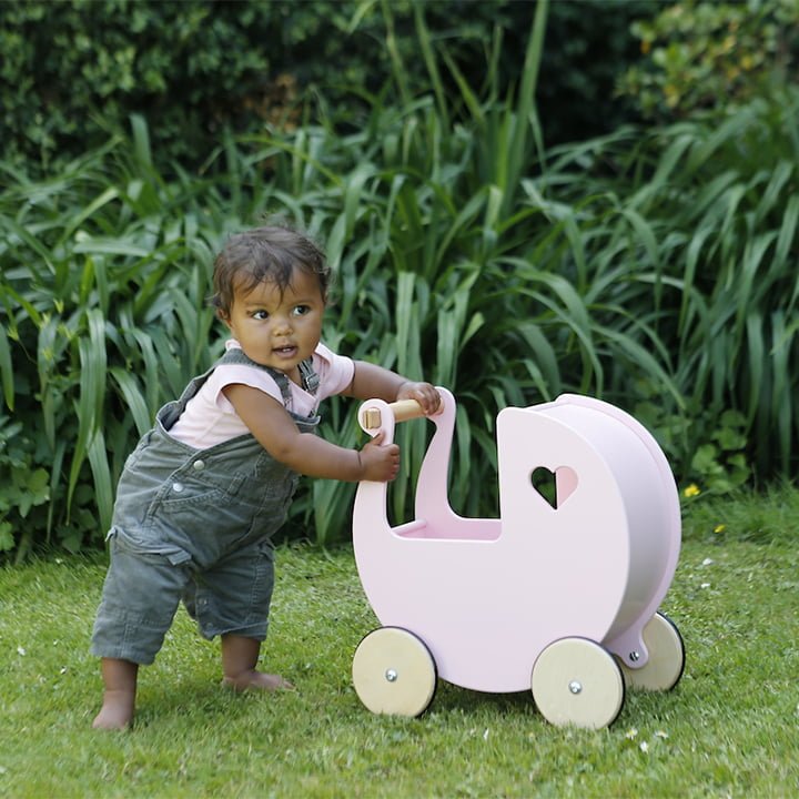 Moover Wooden Dolls Pram - Pink