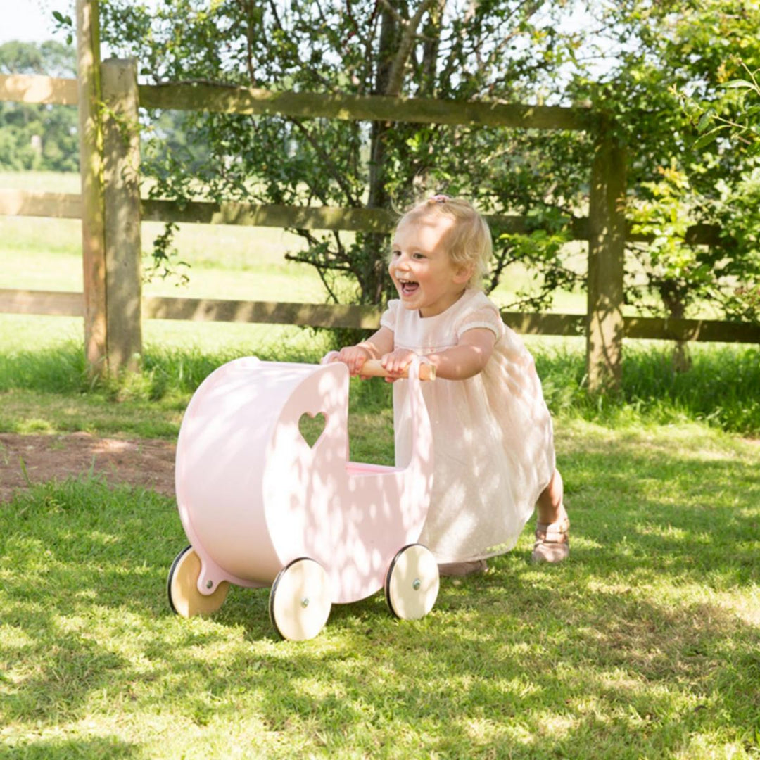 Moover Wooden Dolls Pram - Pink