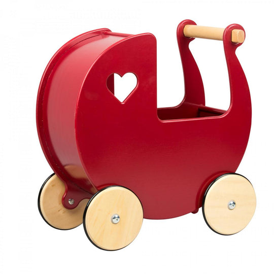 Moover Wooden Dolls Pram - Red
