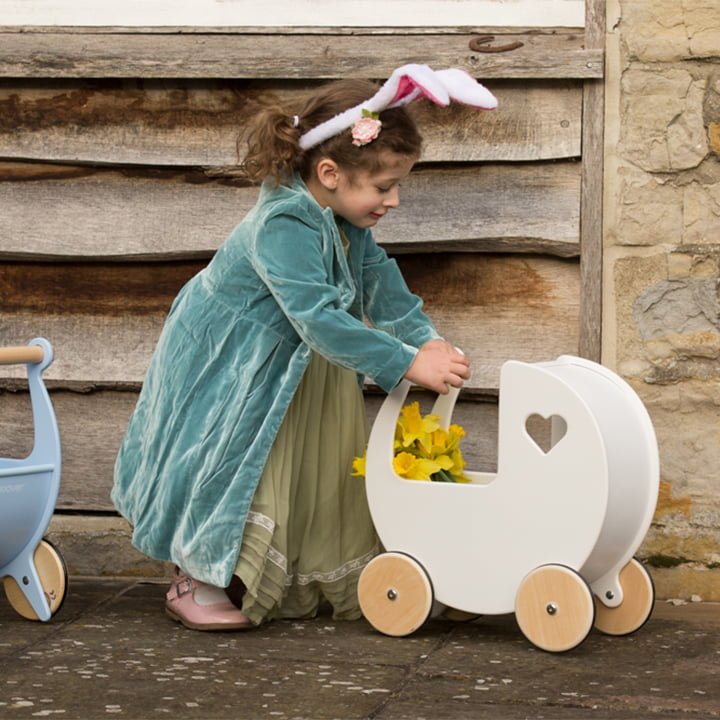 Moover Wooden Dolls Pram - White