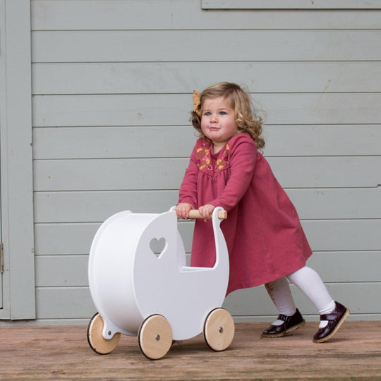 Moover Wooden Dolls Pram - White