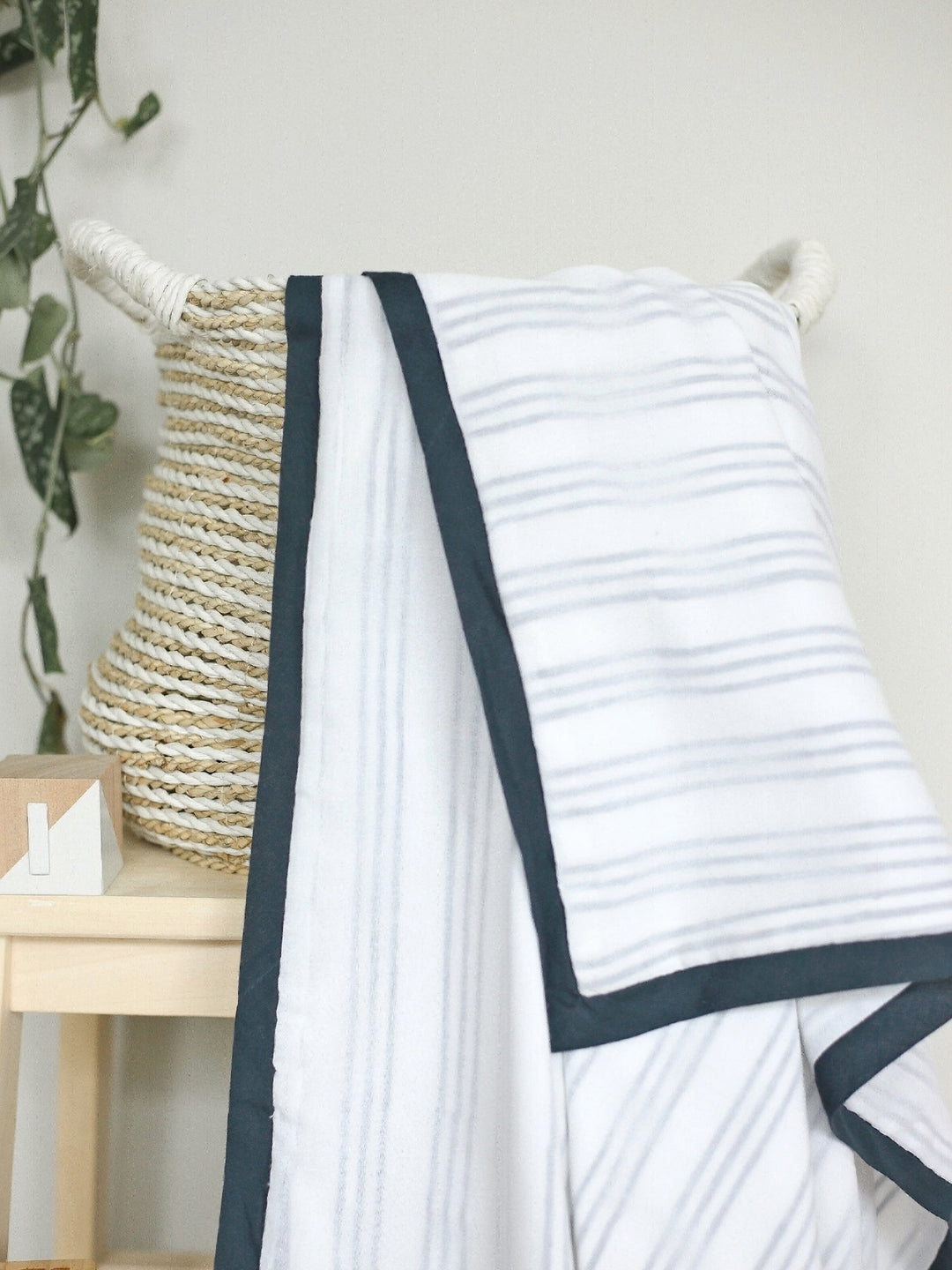 Cotton Dohar Baby Blanket - Cairo Blue Striped