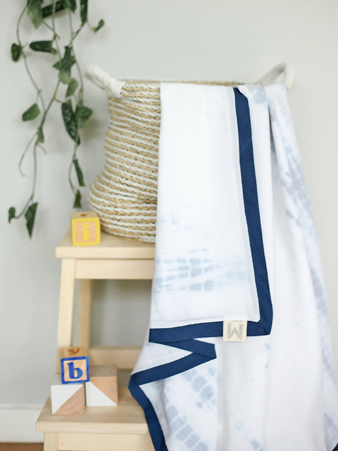 Cotton Dohar Baby Blanket - Kyoto Blue