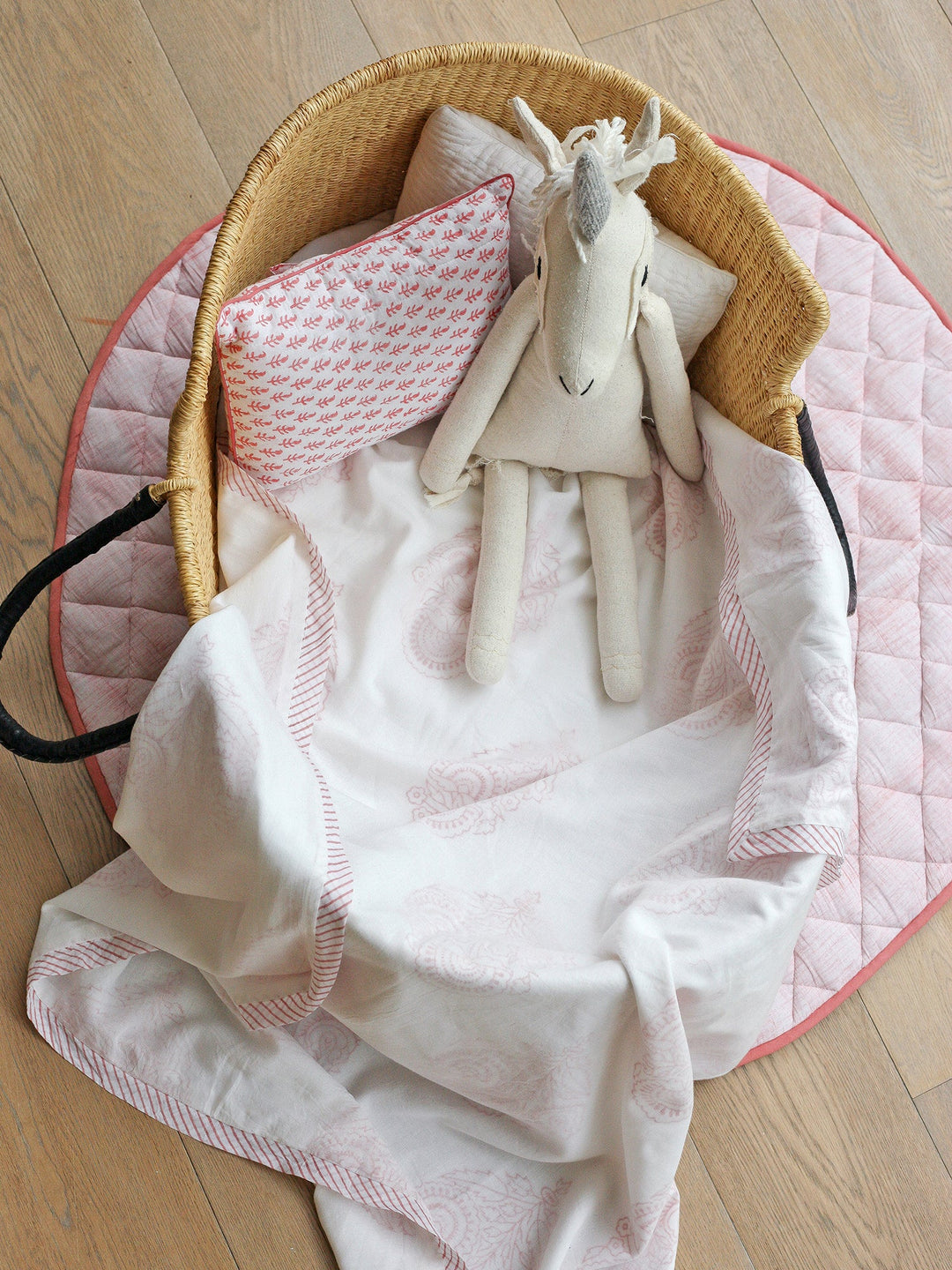 Cotton Dohar Baby Blanket - Pink City Print