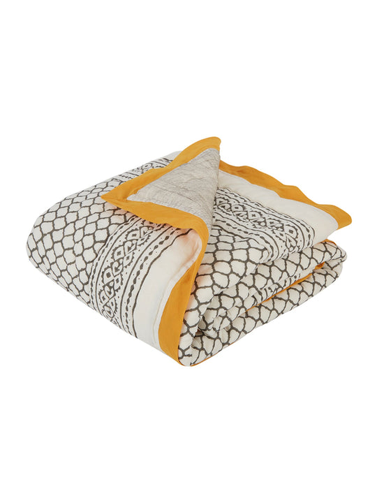 New Baby Gift Set - Mustard and Grey Print