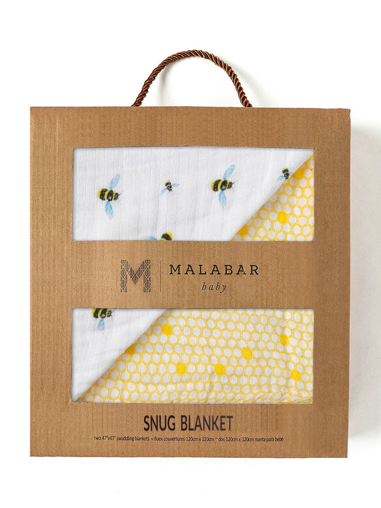 Organic Reversible Snug Blanket - Bees
