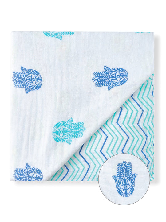 Organic Reversible Snug Blanket - Hamsa