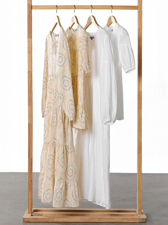 Kaftan Cotton Dress - White