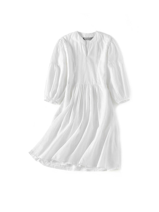 Kaftan Cotton Dress - White