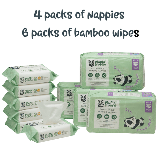 Newborn Starter Bundle - Eco Friendly Nappies and Wipes