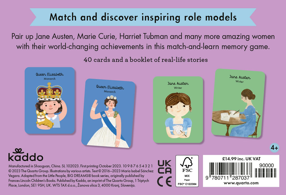 Amazing Women: A Memory Game By Little People Big Dreams