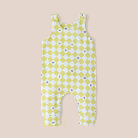 Star Check Print Romper