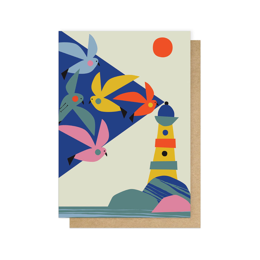 Greetings Card | Rachel Lee - Lighthouse Seagulls - Moo Like a Monkey