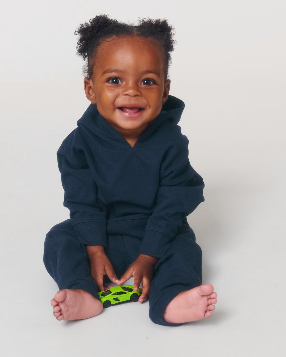 Organic Embroidered Baby Hoodie - Hi